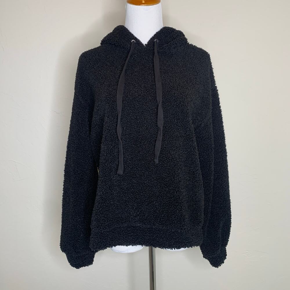 Wild Fable Teddy Texture Black Sweatshirt Medium